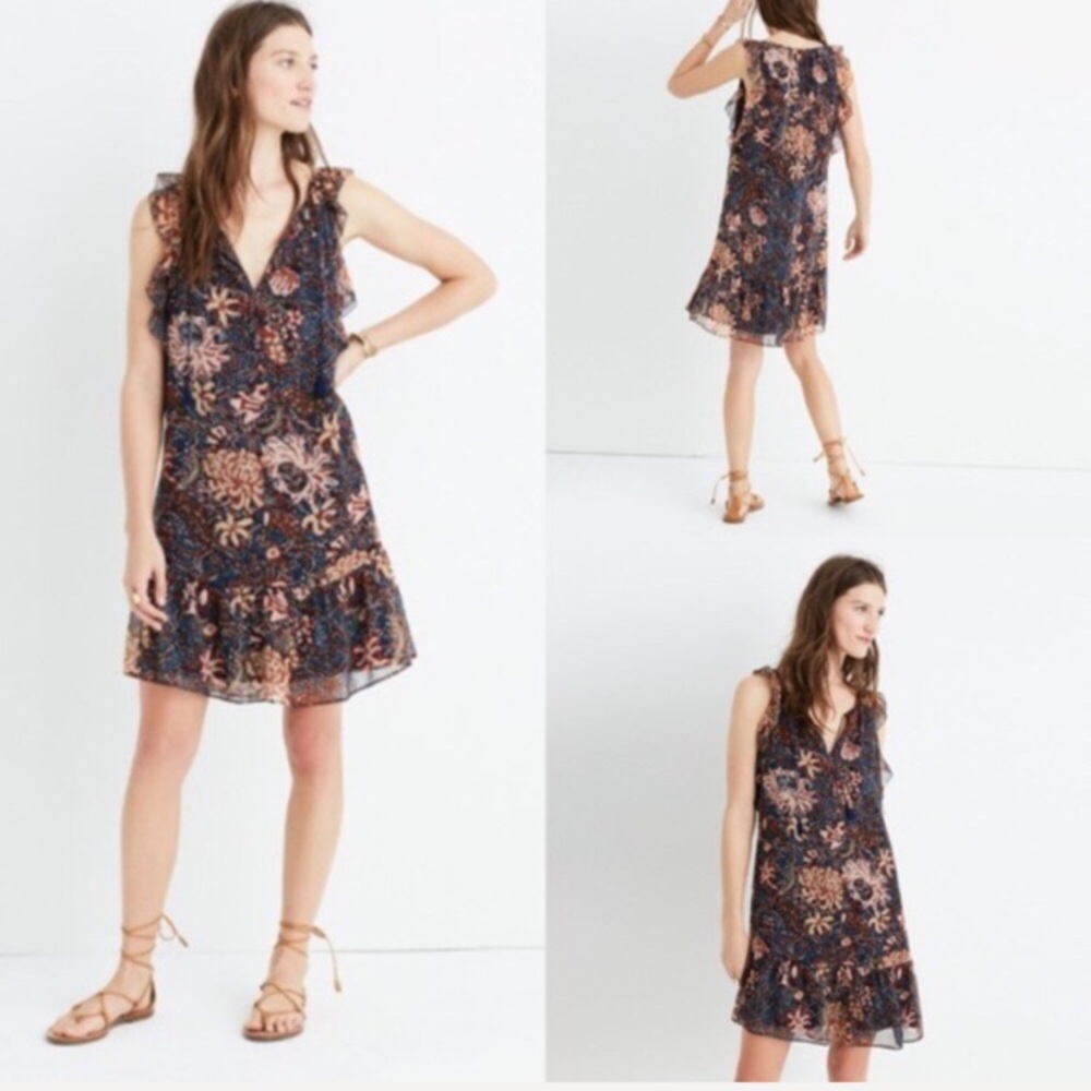 Madewell Chrysanthemum Ruffle Dress.